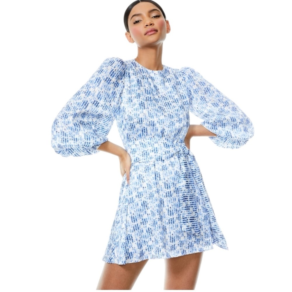 🌻Alice + Olivia Molli Blue & White Floral Mini Dress Size 4 $495 Retail